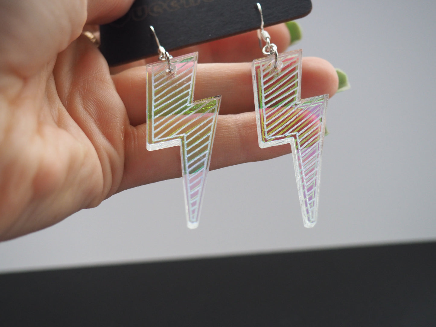 Flashy Lightning Bolt Earrings - 2 inch