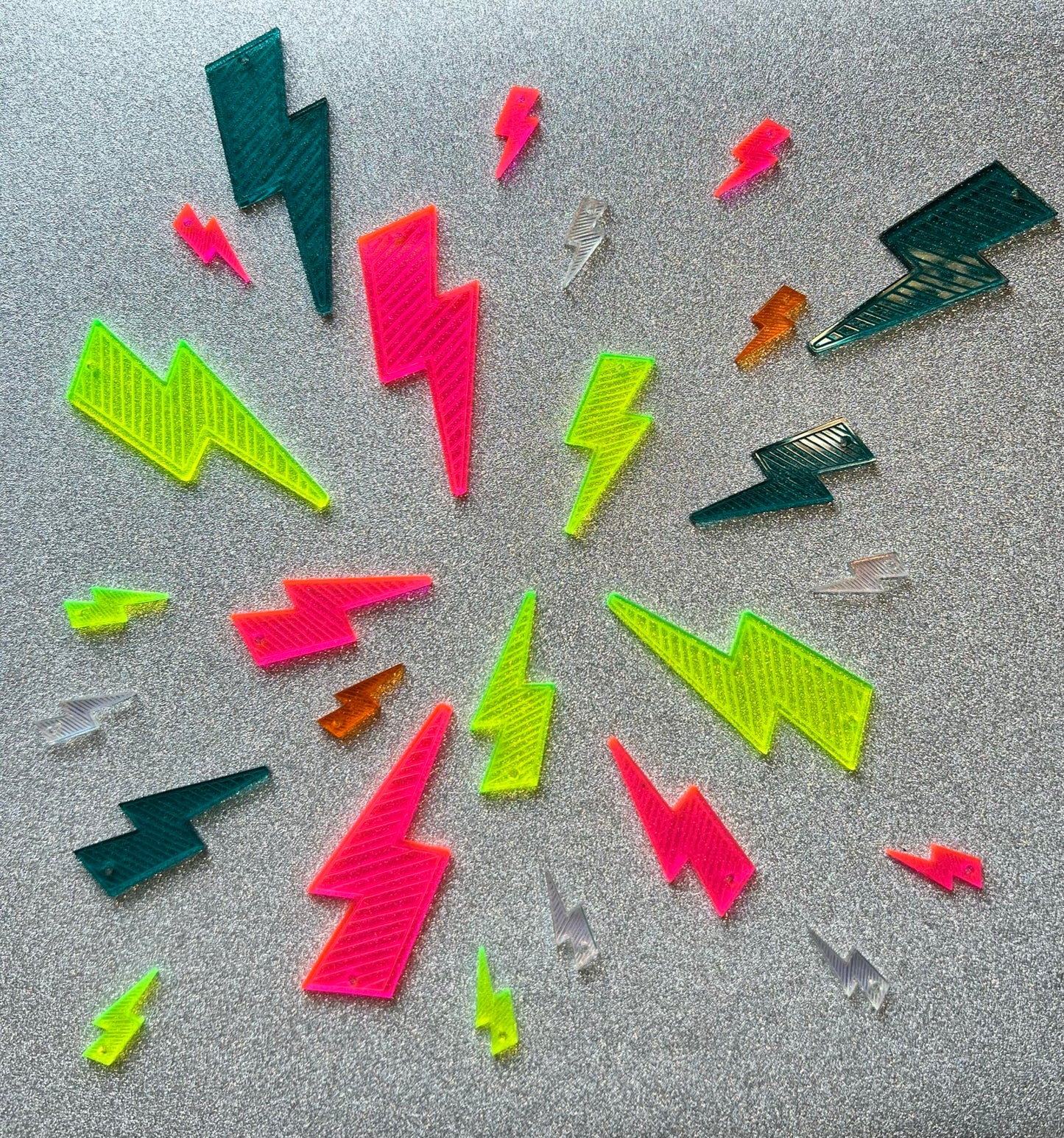 Flashy Lightning Bolt Earrings - 2.75 inch