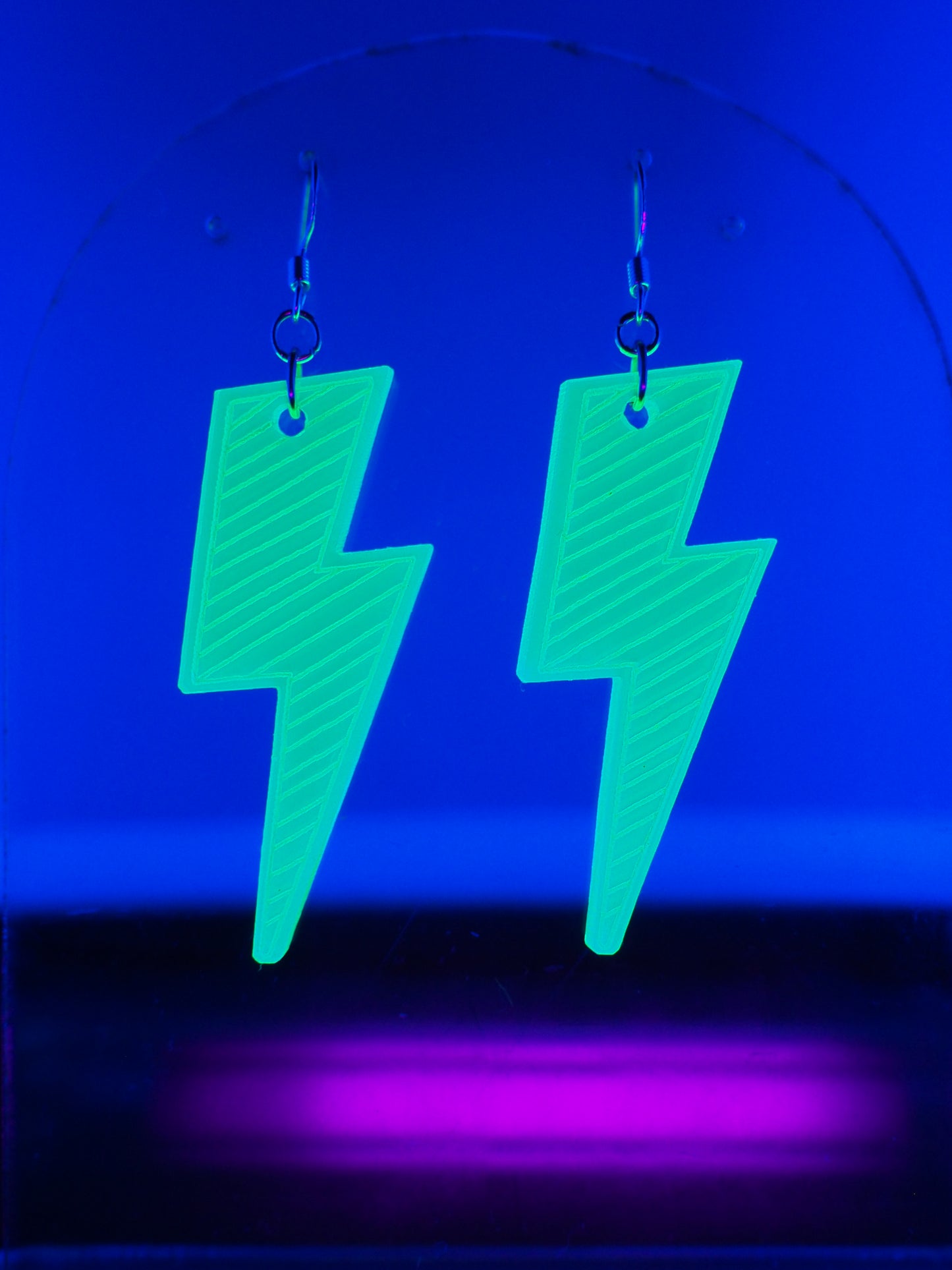Flashy Lightning Bolt Earrings - 2 inch
